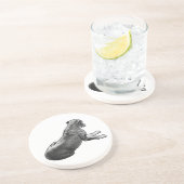 Pauze naast een blik zandsteen onderzetter (Zijkant)