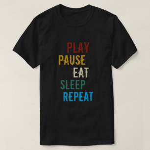 Pauze spelen Funny Gaming Slogan T-shirt