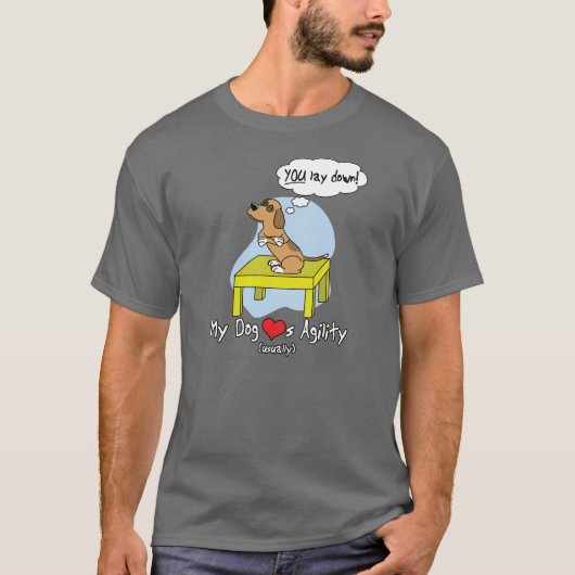 Pauze Tafelbehendigheid Humor Donkere T-shirt (Voorkant)