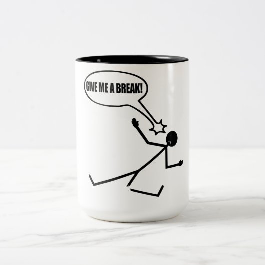 Pauze tijd Stick Man Koffie Mok (Center)