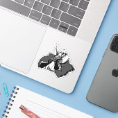 Pauze tijd - tweede contact vinyl Sticker (Laptop met iPhone)