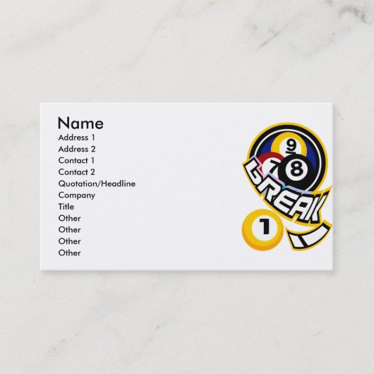 pauze! visitekaartje (Voorkant)