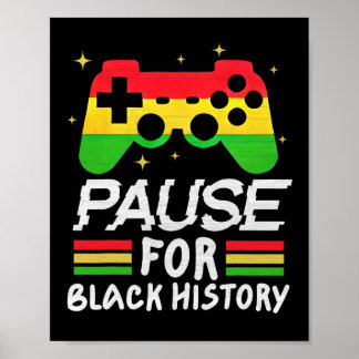 Pauze Voor Black History Month Jongens Kids Gamer  Poster