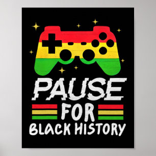 Pauze voor Black History Month Jongens Kids Gamer Poster