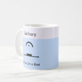 Pauze voor een Rust Humoristische Grappige Muzikal Koffiemok (Voorkant links)