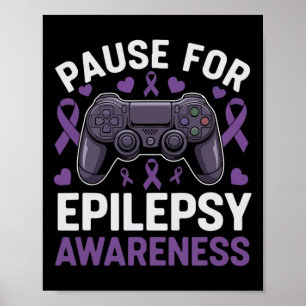 Pauze voor epilepsie bewustzijn gamer belangenbeha poster