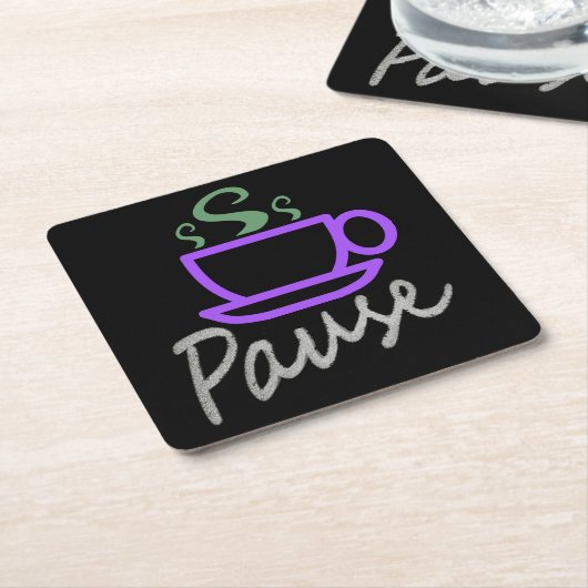 Pauze voor koffie kartonnen onderzetters (Schuin)