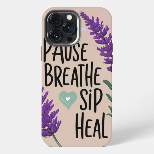 ✨Pauzeer ademen - sip heal | Design iPhone Hoesje (Achterkant)