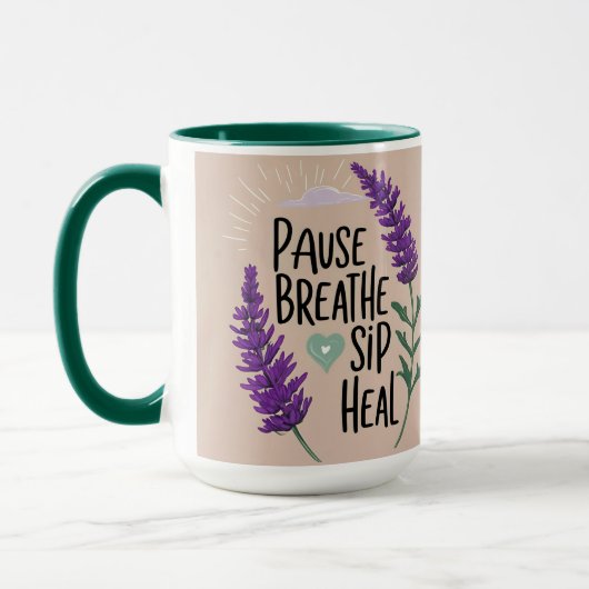 ✨Pauzeer ademen - sip heal | Design Mok (Links)