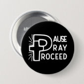 PAUZEER BID VOORTGAAN RONDE BUTTON 7,6 CM (Voorkant /achterkant)