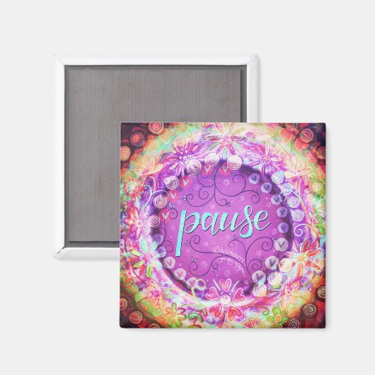 Pauzeer  bloemencijfers ONE WORD Trendy Magneet (Voorkant / Achterkant)