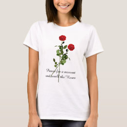 Pauzeer en ruik aan de rozen Inspiratie citaat T-shirt