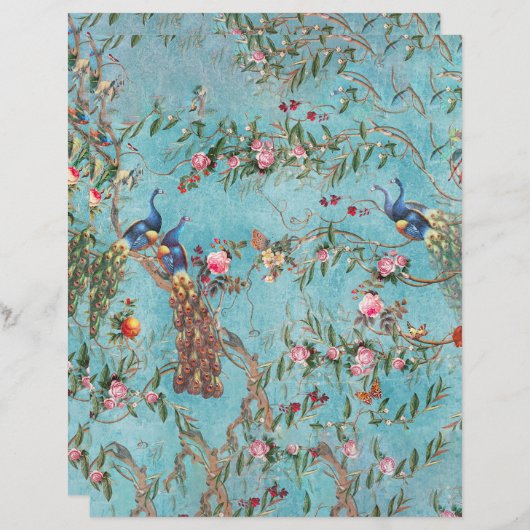 pauzes roze en blauw origamiepapier (Voorkant / Achterkant)