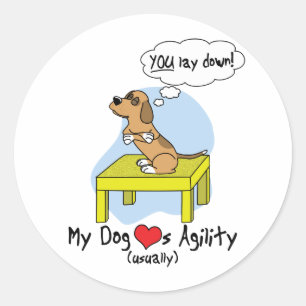 Pauzetabel Agility Humor Ronde Sticker