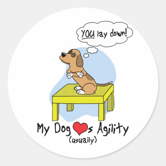 Pauzetabel Agility Humor Ronde Sticker (Voorkant)