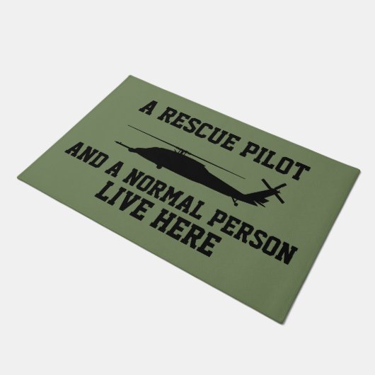 Pave Hawk Pilot en Normaal Persoon Deurmat (Schuin)