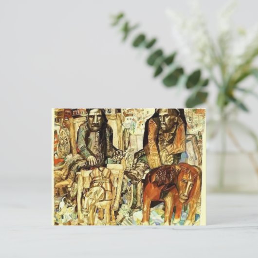 Pavel Filonov - De Dray Mannen Briefkaart (Staand voorkant)