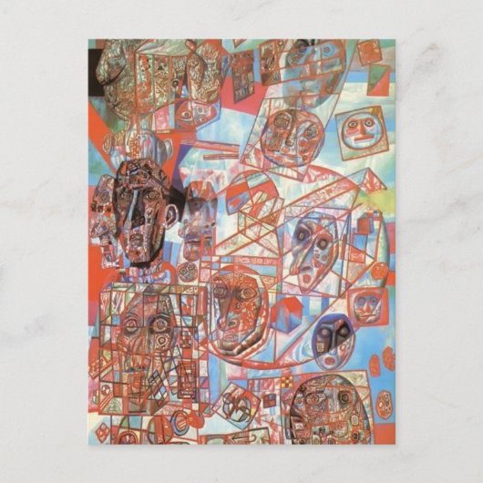 Pavel Filonov - Een Man in de wereld Briefkaart (Voorkant)