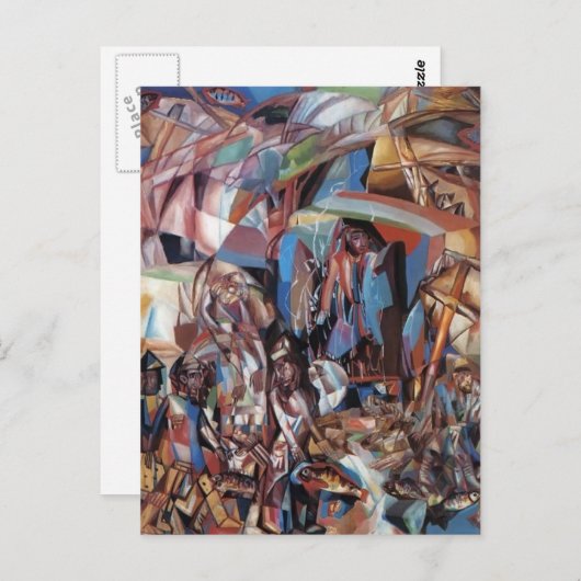 Pavel Filonov- Vissen Schooner Briefkaart (Voorkant / Achterkant)