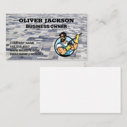 Pavement Bricks | Power Washer Logo Visitekaartje (Voorkant / Achterkant)