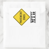 Pavement Ends Mountain Biking Rechthoekige Sticker (Tas)