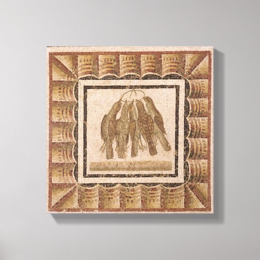 Pavement met vijf borstels uit El-Jem Canvas Afdruk (Voorkant)