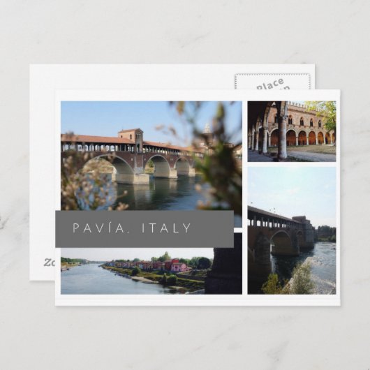 Pavía, Italië Briefkaart (Voorkant / Achterkant)