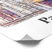 Pavia Italië Travel Waterverf Hand getekend Poster (Hoek)