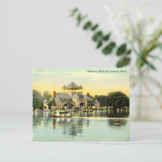 Pavilion Belle Isle, Detroit Michigan 1915 Briefkaart (Staand voorkant)