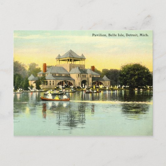 Pavilion Belle Isle, Detroit Michigan 1915 Briefkaart (Voorkant)