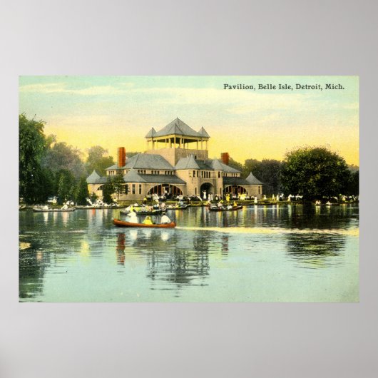 Pavilion Belle Isle, Detroit Michigan 1915  Poster (Voorkant)