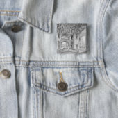 Pavilion of the Eight Paradises, uit Isfahan Vierkante Button 5,1 Cm (In situ)