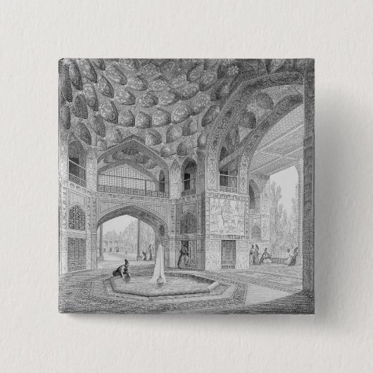 Pavilion of the Eight Paradises, uit Isfahan Vierkante Button 5,1 Cm (Voorkant)