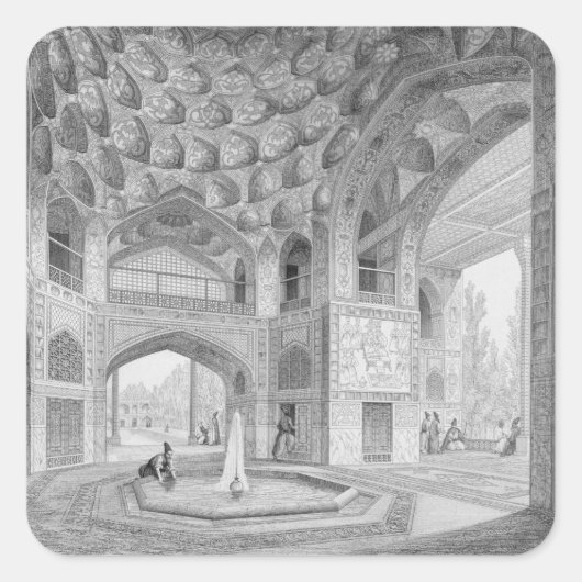 Pavilion of the Eight Paradises, uit Isfahan Vierkante Sticker (Voorkant)