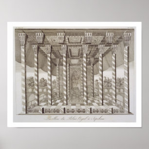 Pavilion van het koninklijk paleis in Isfahan uit  Poster