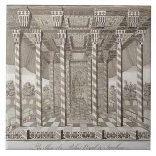 Pavilion van het koninklijk paleis in Isfahan uit  Tegeltje