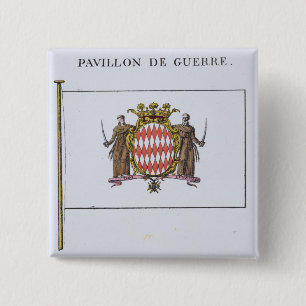 Pavillon de Guerre, detail van de vlaggen uit Mona Vierkante Button 5,1 Cm