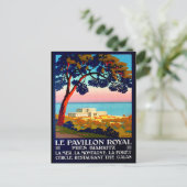 Pavillon Royal, Franse riviera, kust, vintage Briefkaart (Staand voorkant)
