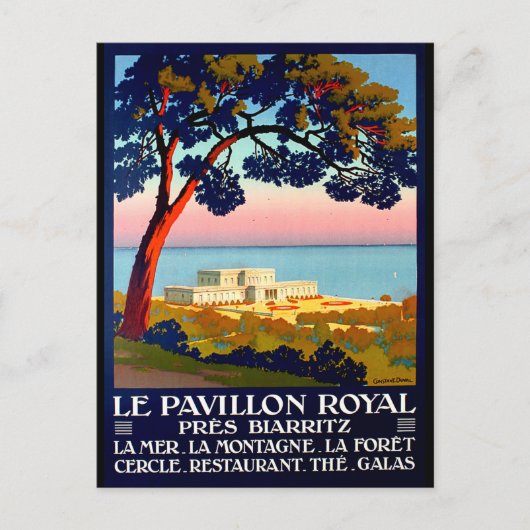 Pavillon Royal, Franse riviera, kust, vintage Briefkaart (Voorkant)