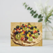 Pavlova geoogst met kleurrijk fruit briefkaart (Staand voorkant)