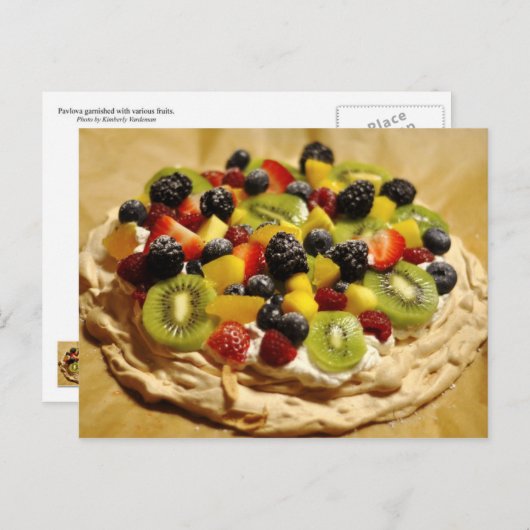 Pavlova geoogst met kleurrijk fruit briefkaart (Voorkant / Achterkant)