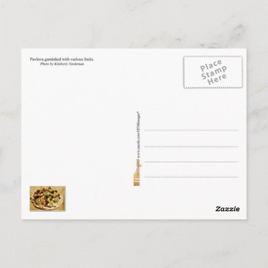 Pavlova geoogst met kleurrijk fruit briefkaart (Achterkant)