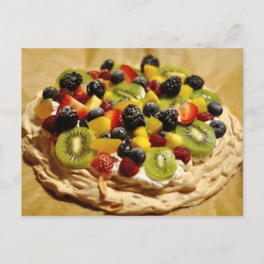 Pavlova geoogst met kleurrijk fruit briefkaart (Voorkant)