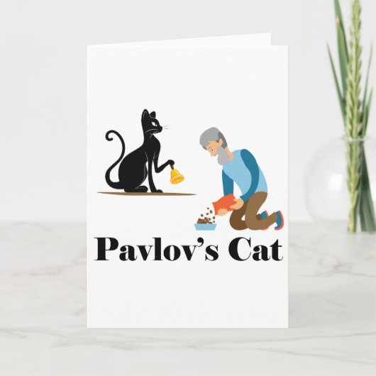 Pavlov's Cat Funny Psychologie Feestdagen Kaart (Voorkant)