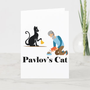 Pavlov's Cat Funny Psychologie Feestdagen Kaart