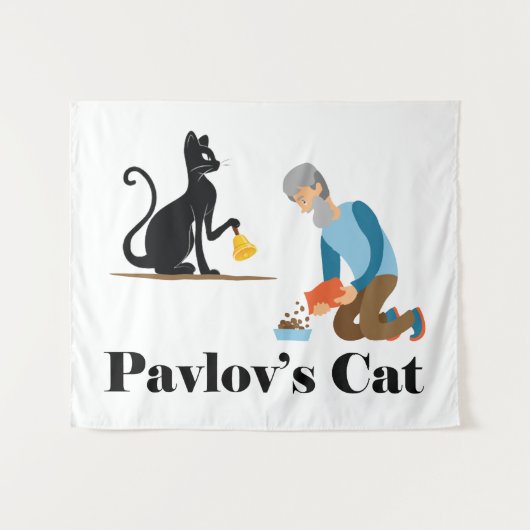 Pavlov's Cat Funny Psychologie Wandkleed (Voorkant (horizontaal))
