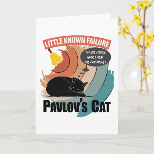 Pavlov's Cat - Funny Psychology Kaart (Gele Bloem)