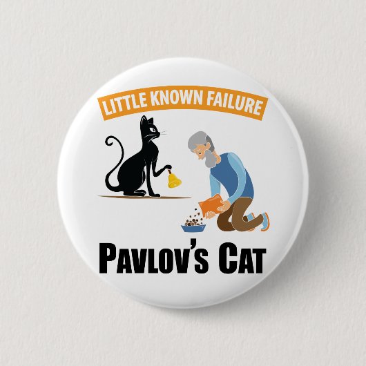 Pavlov's Cat - Funny Psychology Ronde Button 5,7 Cm (Voorkant)
