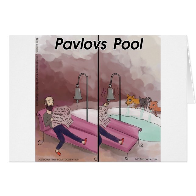 Pavlov's Pool Funny Cartoon (Voorkant Horizontaal)