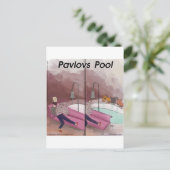 Pavlov's Pool Funny Cartoon Briefkaart (Staand voorkant)
